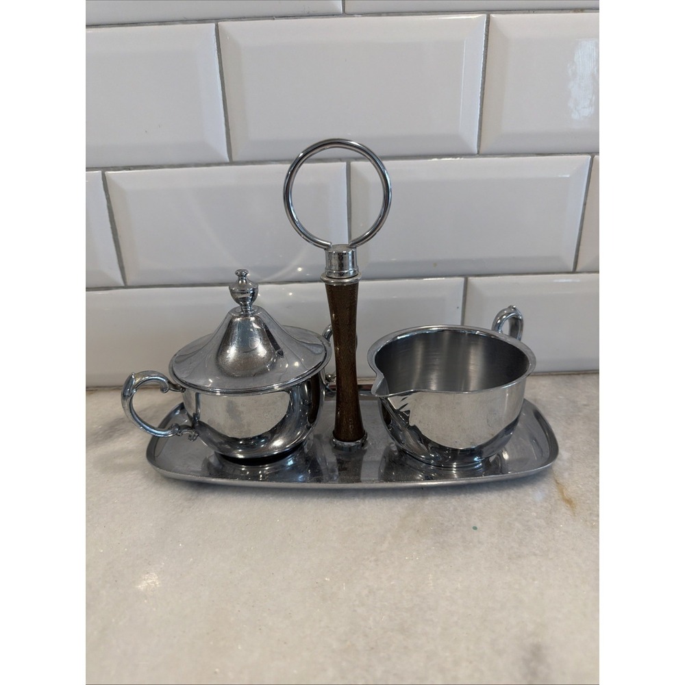 Vintage MCM Cream And Sugar‎ Set Krome Craft ES0001